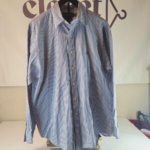 Ralph Lauren Men's Blue & Whiye Yarmouth White Pinpoint Oxford